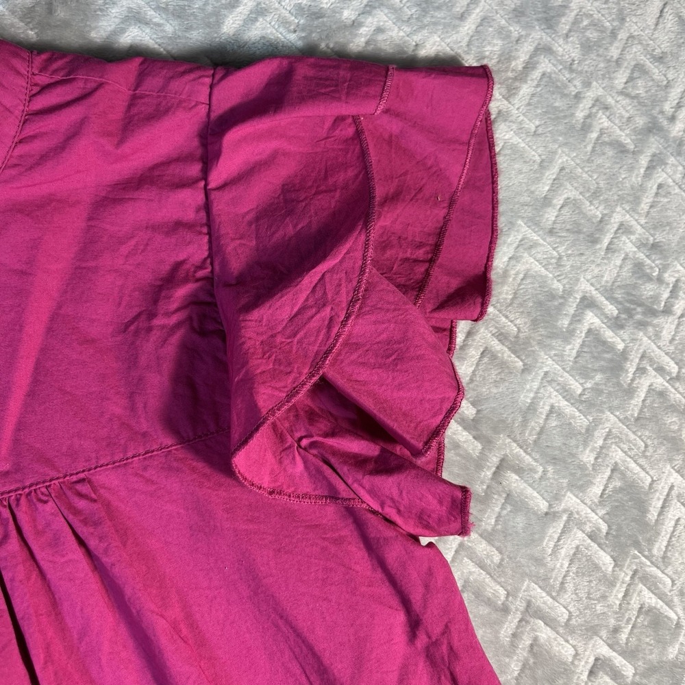 Anthropologie Maeve Ophelia Babydoll Tiered High Neck Ruffle Tunic Top Pink S - Picture 2 of 6